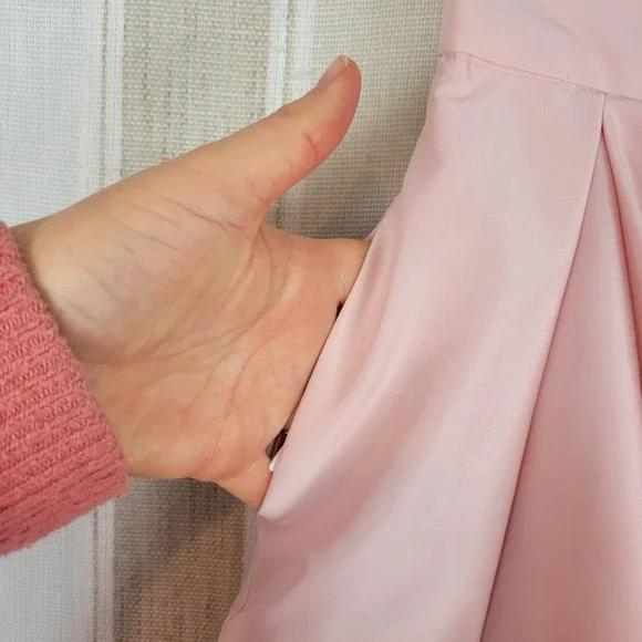 White House Black Market Pleated Midi Skirt Pastel Pink Size 00 Soft Girl Preppy - Picture 2 of 13